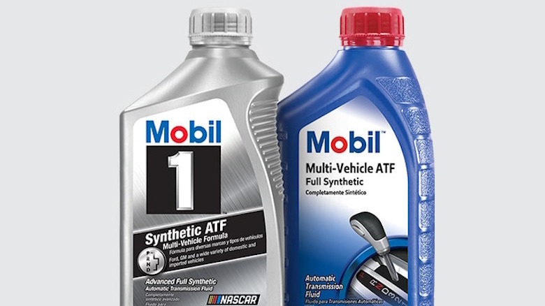 Bottles of Mobil ATF