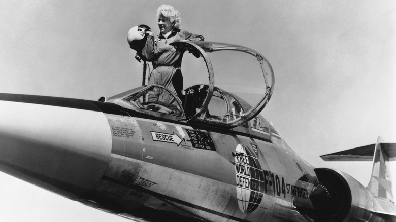 Pilot in F-104 Starfighter cockpit