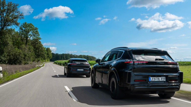 porsche cayenne suv on road