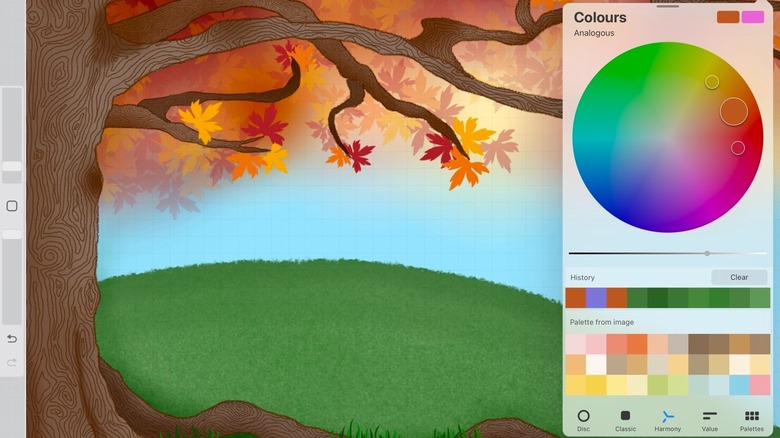 harmony color feature on Procreate