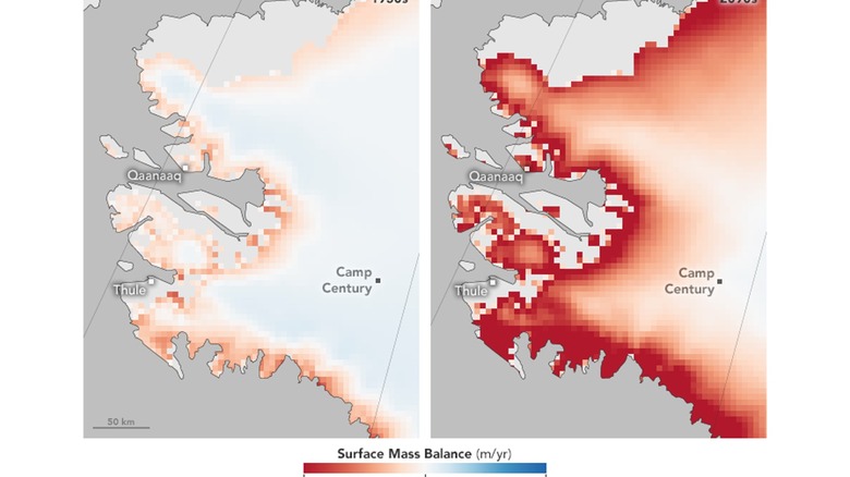 surface mass comparison at Camp Century