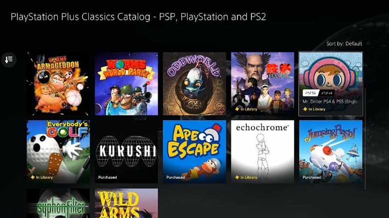 Classic games available through PS Plus Premium