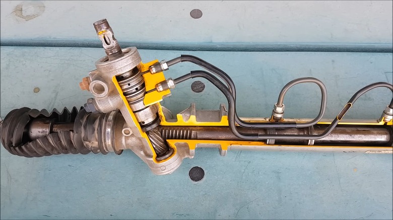 rack and pinion gear cutaway