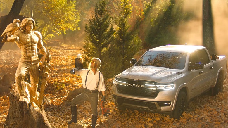 Ram Rebel drives in the desert for the Super Bowl