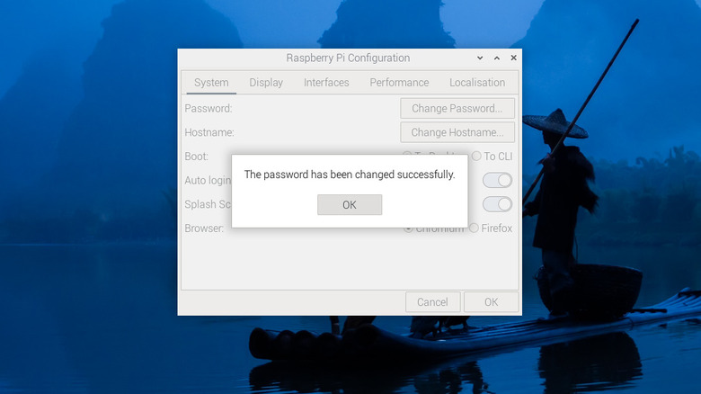 Editing the Raspberry Pi password from the Raspberry Pi Configuration app