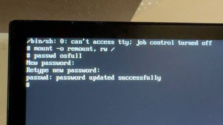 Editing the password from Raspberry Pi root shell