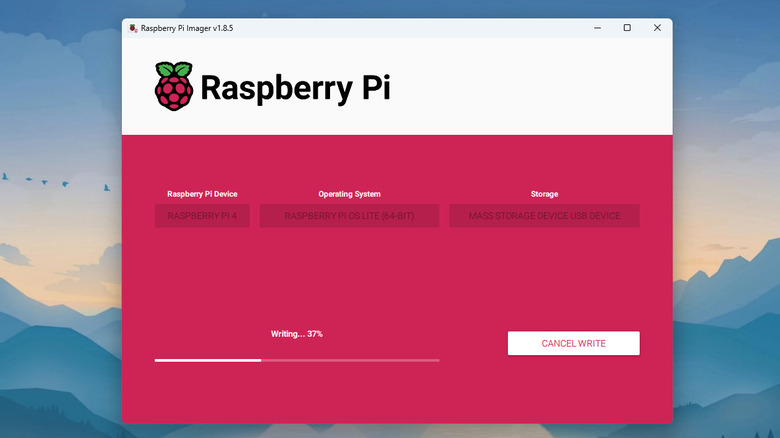 Raspberry Pi Imager while installing a Raspberry Pi OS to a microSD card