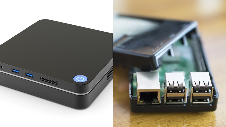 mini PC next to Raspberry Pi