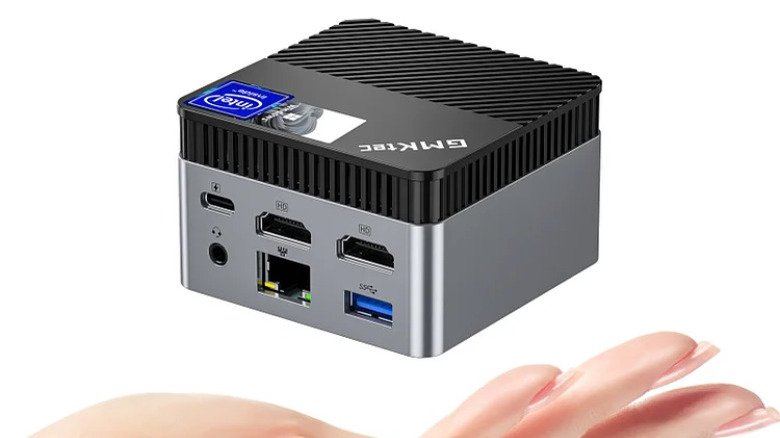 Intel Alder Lake N97 Mini PC above hand