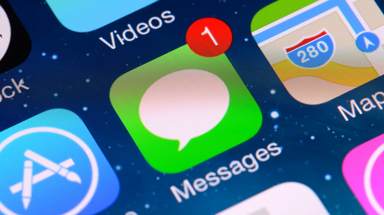 iMessage on an iPhone home screen