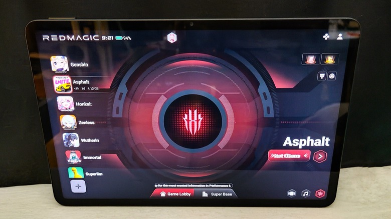 Nova Gaming Tablet Game Space menu screen