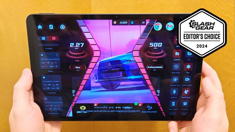 Nova Gaming Tablet displaying Game Space overlay