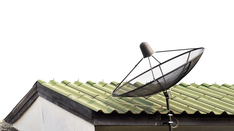 c-band dish on a rooftop