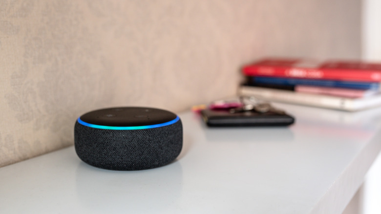 Alexa smart speaker near keys