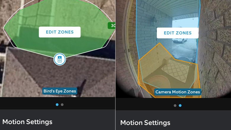 Ring motion zone settings