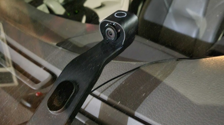 The Ring Car Cam viewed through a windscreen