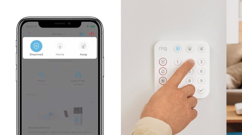 Ring phone app and Ring keypad