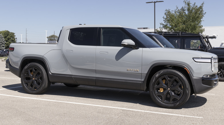 Rivian R1T parked passenger side