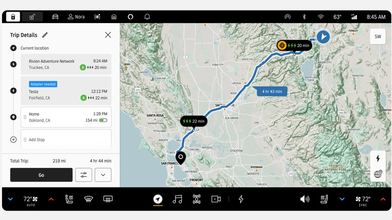 Rivian trip planner charger map