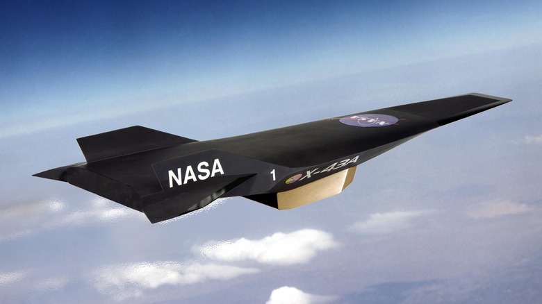 NASA X-43A in flight render