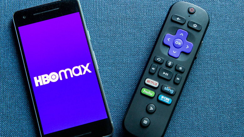Roku remote HBO Max logo smartphone