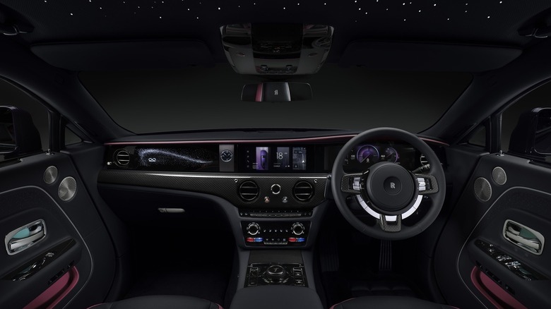 Interior of Black Badge Spectre with Infinity symbol