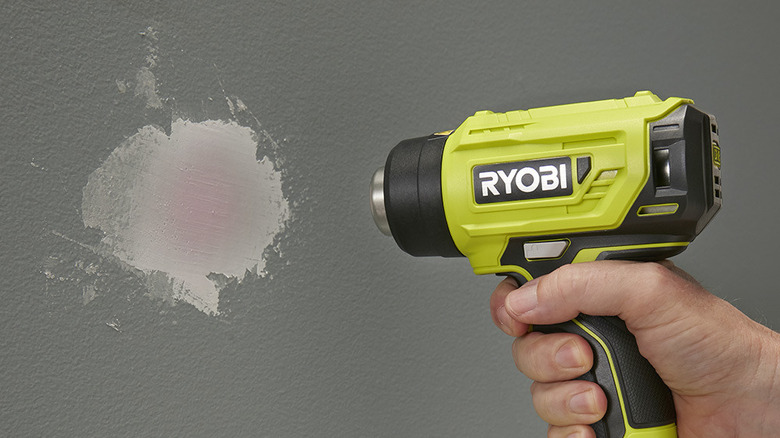 drying wall with Ryobi Heat Gun