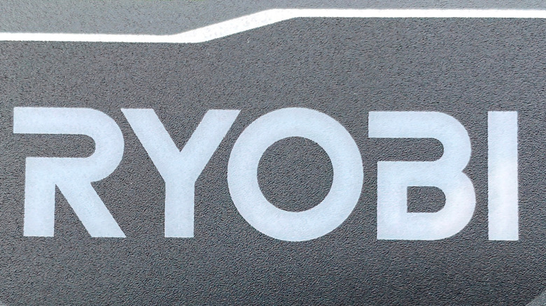 Ryobi logo on a rechargeable battery