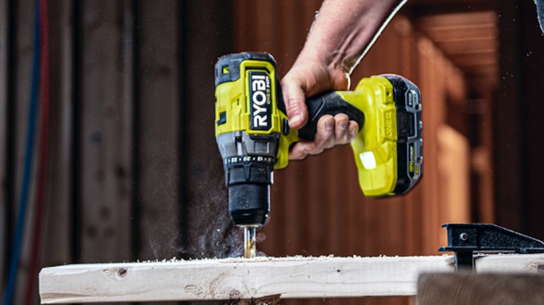 Ryobi 18V One+ HP 1/2-inch Drill/Driver in use