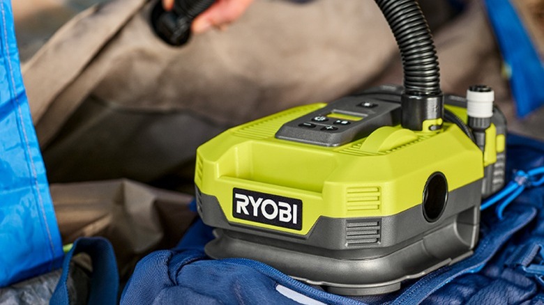 Ryobi Dual Function inflator on air mattress