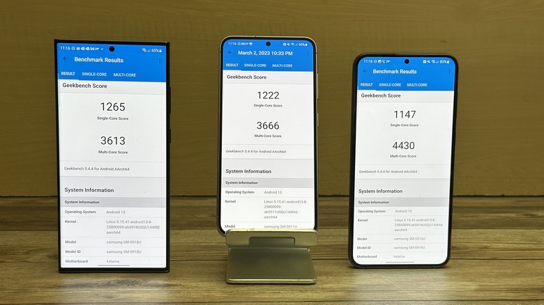 All three Samsung phones