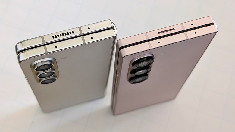 Samsung Galaxy Z Fold 6 and 5 in folded position