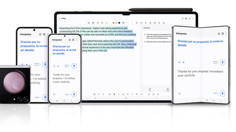 Galaxy AI running on multiple Samsung devices