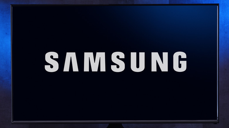 Samsung logo on TV screen