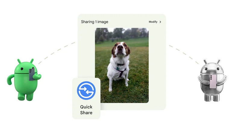 Graphic showing Quick Share functionality