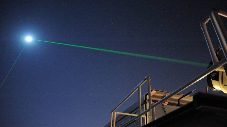 Lasers bouncing off Moon