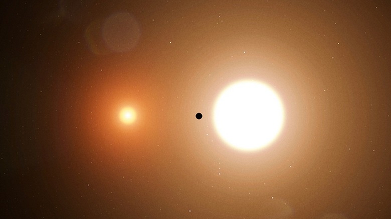 Illustration of a binary star system