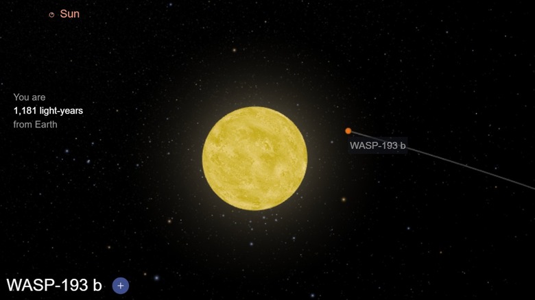Illustration of WASP-193b and its star