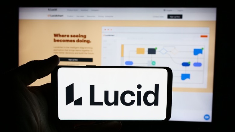 Lucidspark logo on a phone