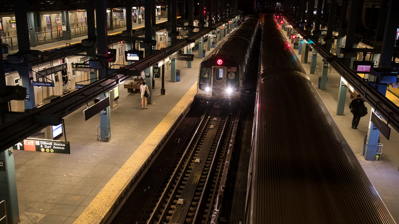 New York subway at night