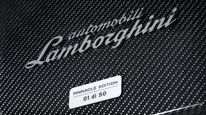 Lamborghini logo and plaque