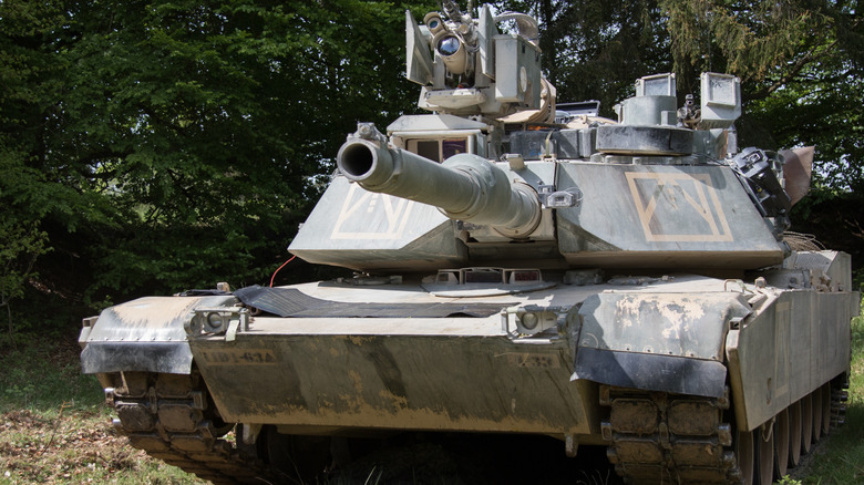 An M1A2 Abrams Main Battle Tank at Fort Riley, Kansas in May 2018