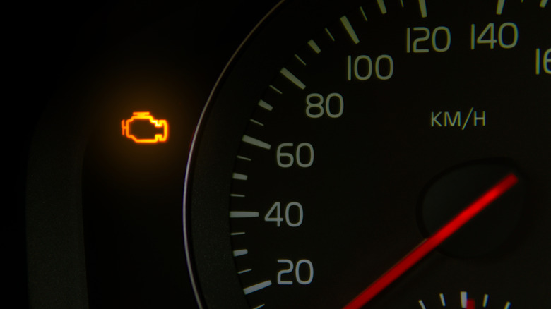 Illuminated check engine light