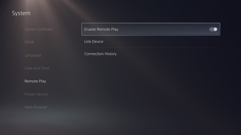 PS5 remote play settings