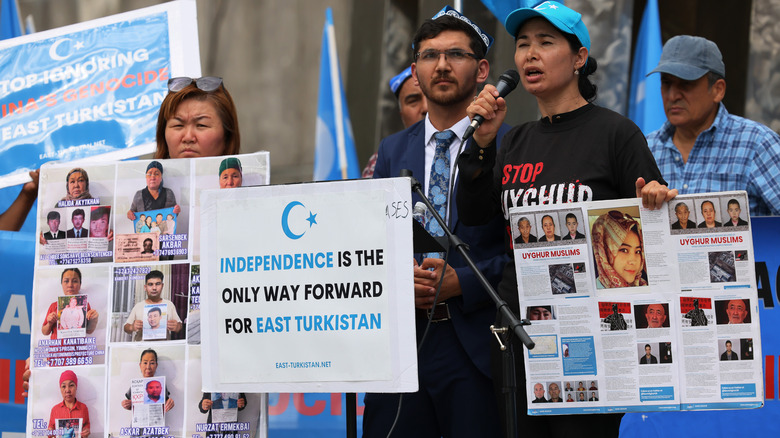 Uyghur forced labor protest