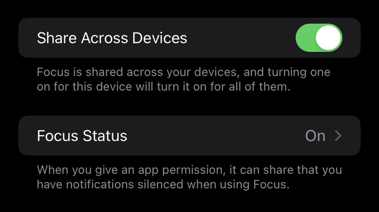 iphone screenshot share focus status