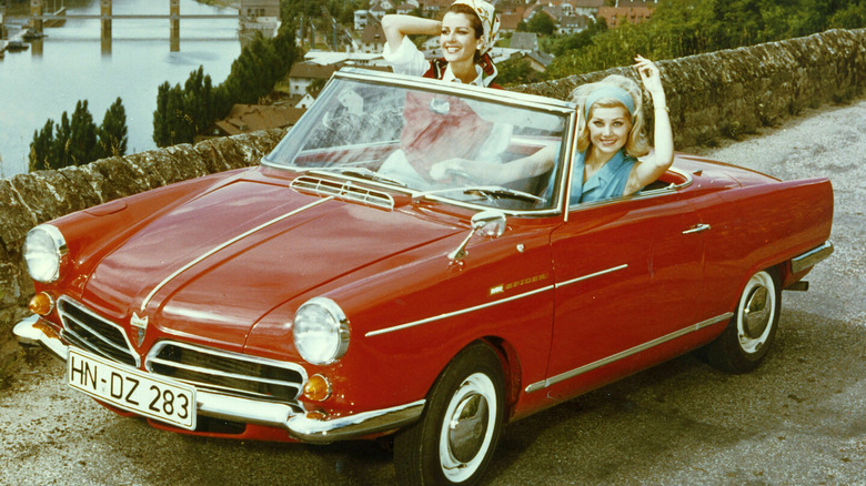 NSU Spider advertisement image, front-left three-quarter view