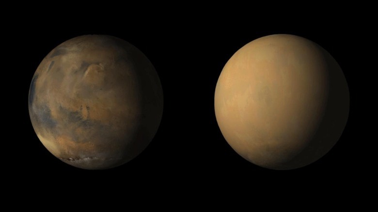 Mars before and after global dust storm