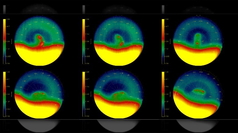 Southern polar vortex seen in infrared