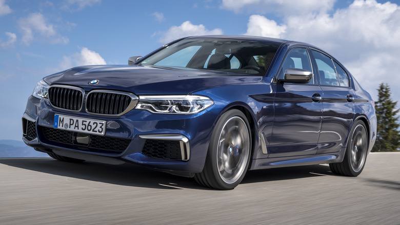 BMW M550i xDrive on the road